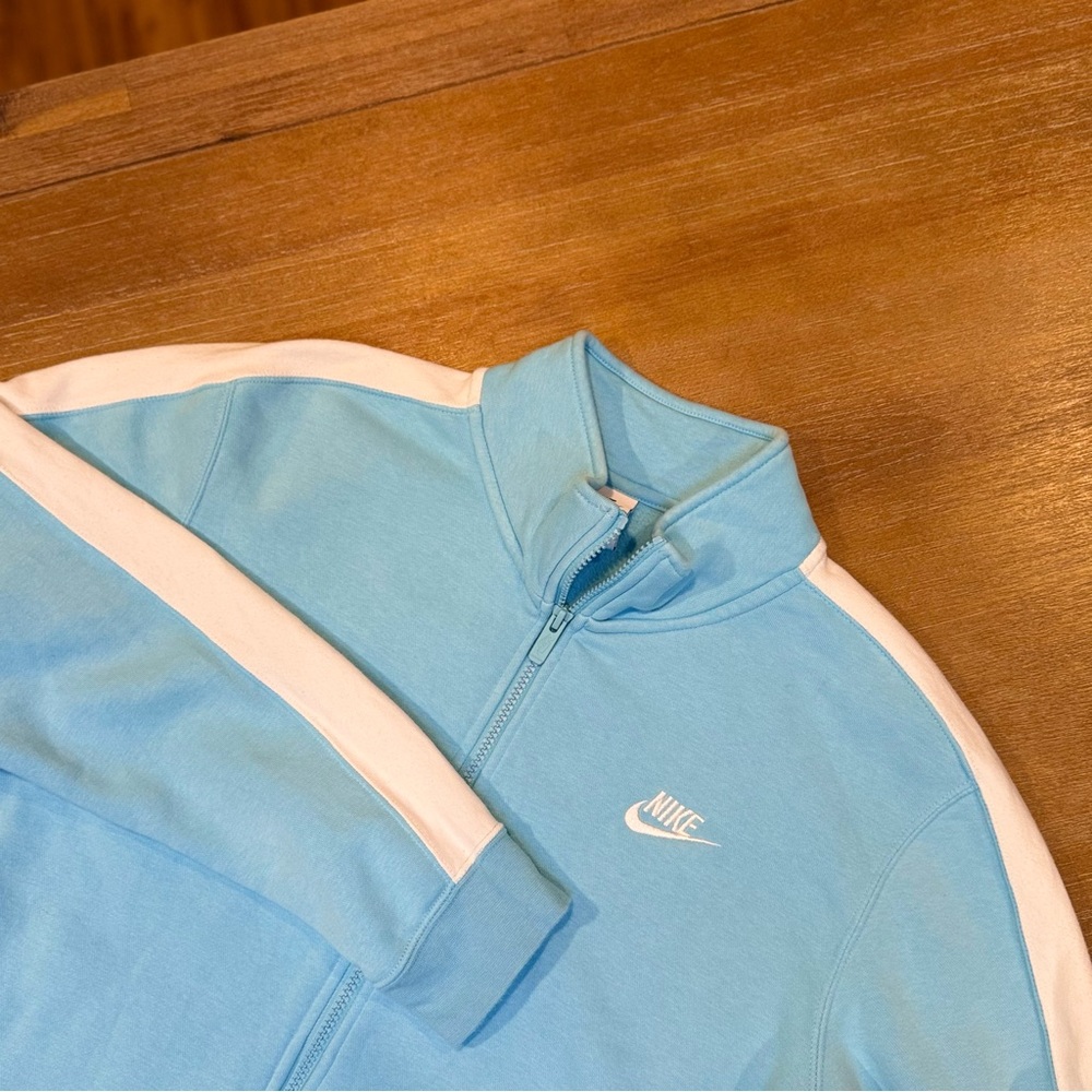 Nike Mens Sportswear Club Fleece Track Jacket in Blue Chill Wht DD7010-499 Sz S